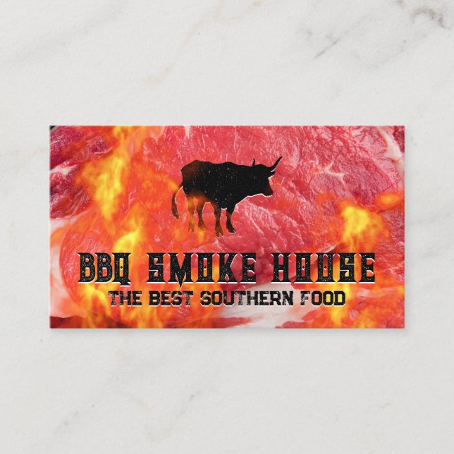 Steak Cut | Flames Business Card (Front)