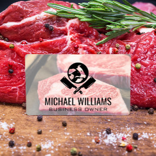 Steak Cuts Butcher Knives Logo Business Card
