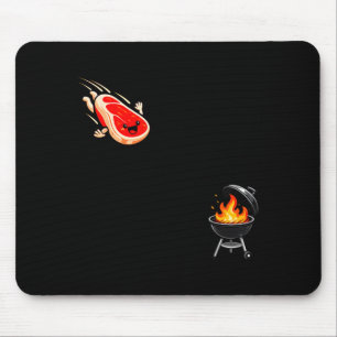 Steak Dive Funny Flying Steak Bbq Grilling Cookout Mouse Pad