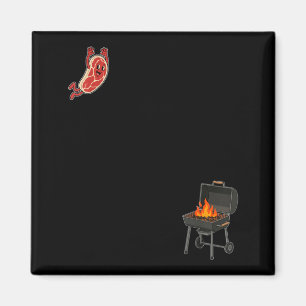 Steak Dive Shirt Funny Flying Steak Bbq Grilling Magnet