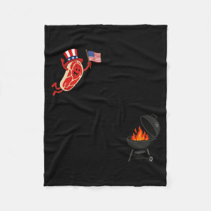 Steak Dom Dive Funny Uncle Sam Steak Flying Fleece Blanket