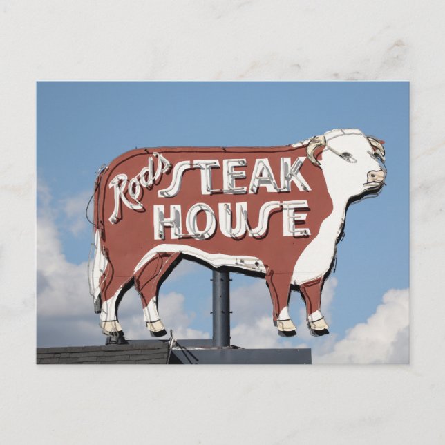 Steak House Sign on Route 66  Postcard (Front)