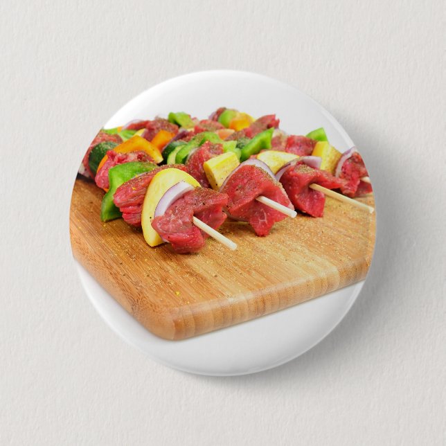 Steak Kabob 6 Cm Round Badge (Front)