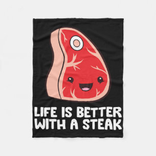Steak Lover Bbq Grilling Meat Life Is Better With Fleece Blanket