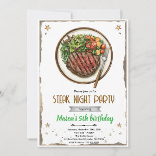 Steak Night BBQ party Invitation