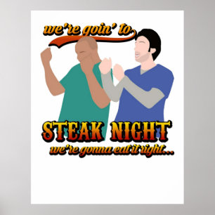 Steak Night Scrubs Tv Series Jd Turk Tv Shows Grap Poster