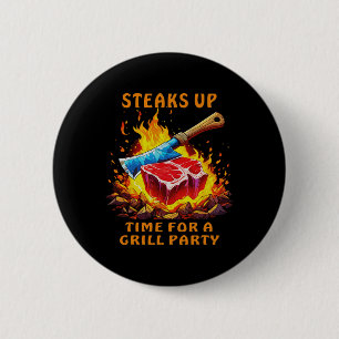 Steak Rbecue Party Funny Sayings For Men And Chef  6 Cm Round Badge
