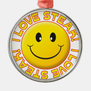 Steak Smile Metal Ornament