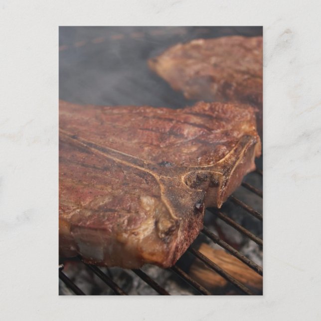 Steaks Grilling Barbecue Grills Meat Postcard (Front)