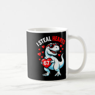 Steal 67 hearts valentine's day 67 meme 6 7 t-rex coffee mug