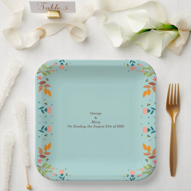 steal blue paper plate (Wedding)