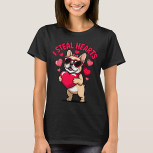 Steal hearts french bulldog valentine funny dog T-Shirt