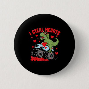 Steal hearts trex dino baby boy valentines toddler 6 cm round badge