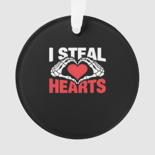 Steal Hearts Valentines Day Funny Skeleton Hand Cl Ornament