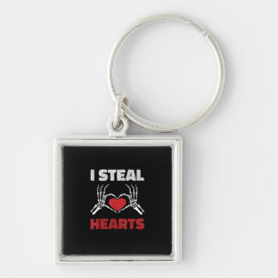 Steal Hearts Valentines Day Funny Skeleton Hand Key Ring