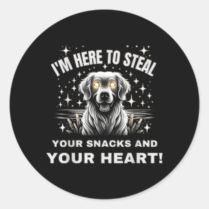 Steal Snack And Heart Trick Or Treat Halloween Dog Classic Round Sticker