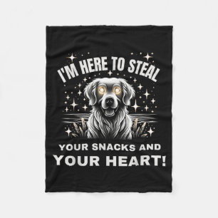Steal Snack And Heart Trick Or Treat Halloween Dog Fleece Blanket
