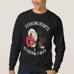 Stealing Heart Blasting Fart Old English Sheepdog Sweatshirt