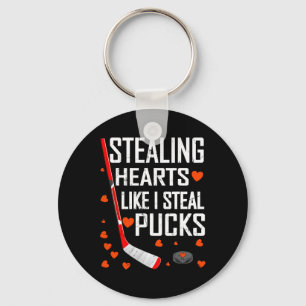 Stealing Heart Like I Steal Pucks Valentines Day H Key Ring