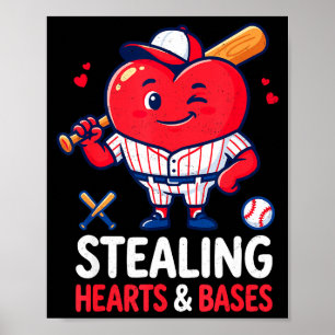 Stealing Hearts And Bases Baseball Player Valentin Poster