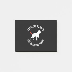 Stealing Hearts And Blasting Farts Boston Terrier Post-it Notes