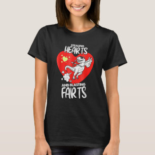 Stealing Hearts And Blasting Farts Dino Cupid Vale T-Shirt