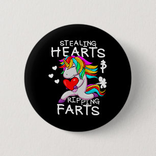 Stealing Hearts And Ripping Farts Funny Valentine 6 Cm Round Badge