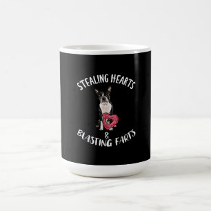 Stealing Hearts Blasting Farts Boston Terrier Coffee Mug