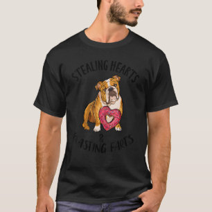 Stealing Hearts Blasting Farts Bulldog Valentines T-Shirt