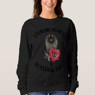 Stealing Hearts Blasting Farts Keeshond Valentines Sweatshirt