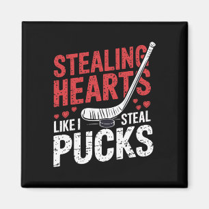 Stealing Hearts Hockey Like I Steal Puck Valentine Magnet