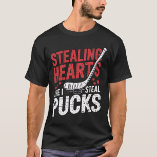 Stealing Hearts Hockey Like I Steal Puck Valentine T-Shirt