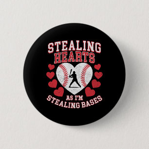 Stealing Hearts Like I Steal Bases Baseball Lover 6 Cm Round Badge