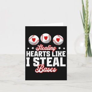 Stealing Hearts Like I Steal Bases Baseball Valent Card
