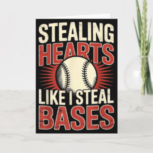 Stealing Hearts Like I Steal Bases Baseball Valent Card