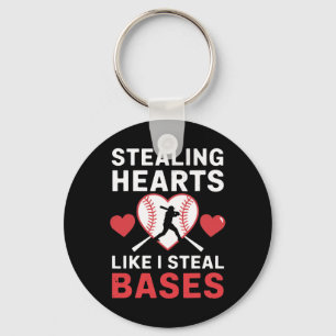 Stealing Hearts Like I Steal Bases Softball Baseba Key Ring