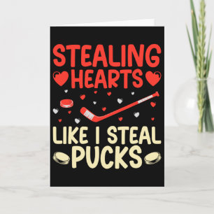 Stealing Hearts Like I Steal Pucks Funny Valentine Card