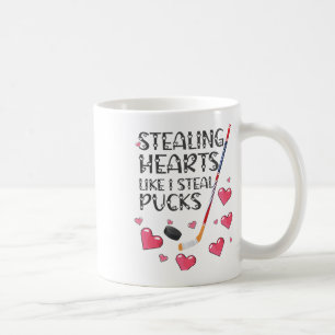Stealing Hearts Like I Steal Pucks Valentines Day  Coffee Mug