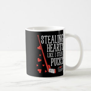 Stealing Hearts Like I Steal Pucks Valentines Day Coffee Mug