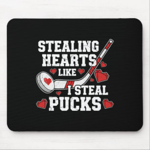 Stealing Hearts Like I Steal Pucks Valentine's Day Mouse Pad