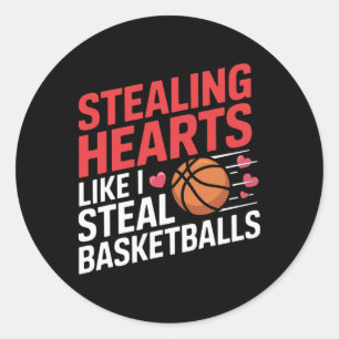Stealing Hearts Like I Steal Sket Valentine Boys Classic Round Sticker