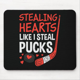 Stealing Hearts Stealing Pucks Hockey Valentines D Mouse Pad