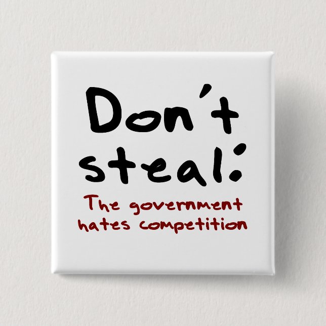 Stealing is wrong 15 cm square badge (Front)