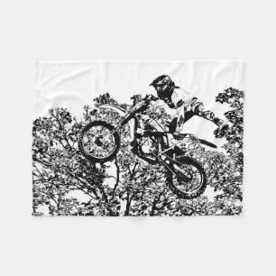 Stealing the Air - Freestyle Motocross Rider Fleece Blanket