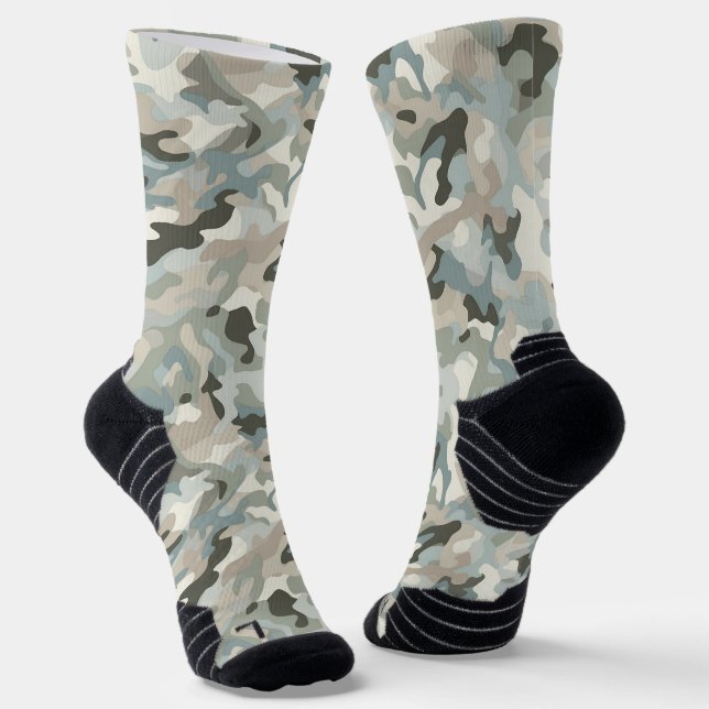 Stealth Blue Camo Wave Socks (Angled)
