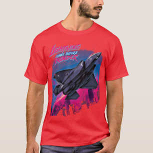 Stealth Fighter Jet Comic Pink and Blue vintage T-Shirt