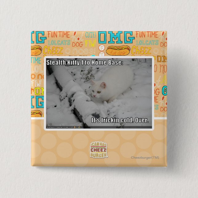 Stealth Kitty 1 15 Cm Square Badge (Front)