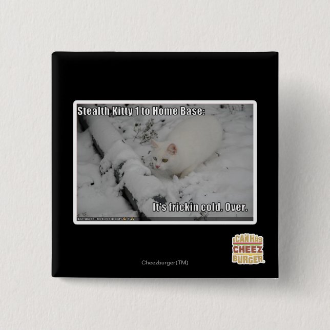 Stealth Kitty 1 15 Cm Square Badge (Front)