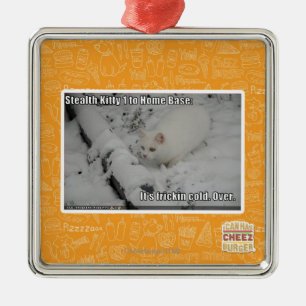 Stealth Kitty 1 Metal Tree Decoration