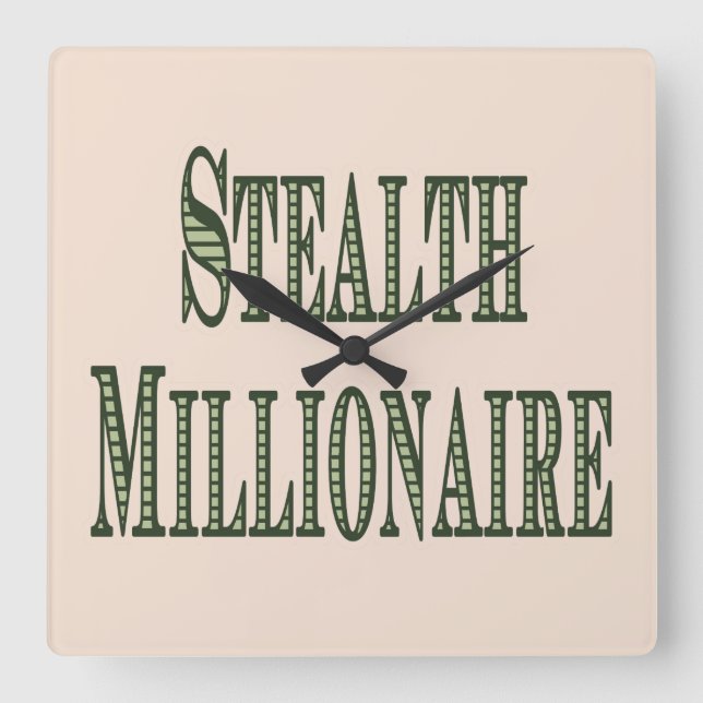 Stealth Millionaire Square Wall Clock (Front)